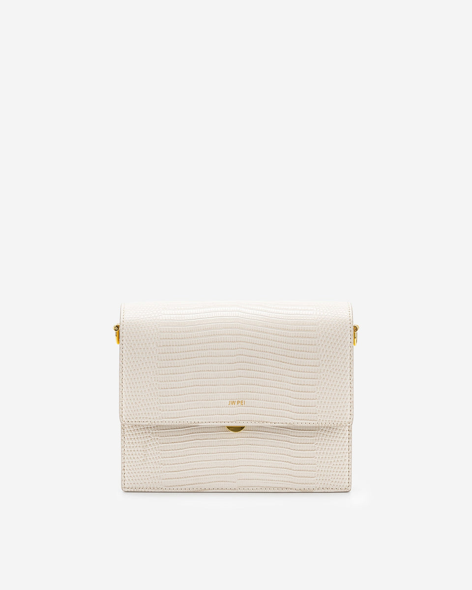 Fashion Mini Flap Bag Purses Ivory Lizard JW PEI Official Shop